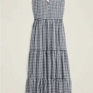 Old Navy Black & White Gingham Tiered Maxi Sundress - Size S